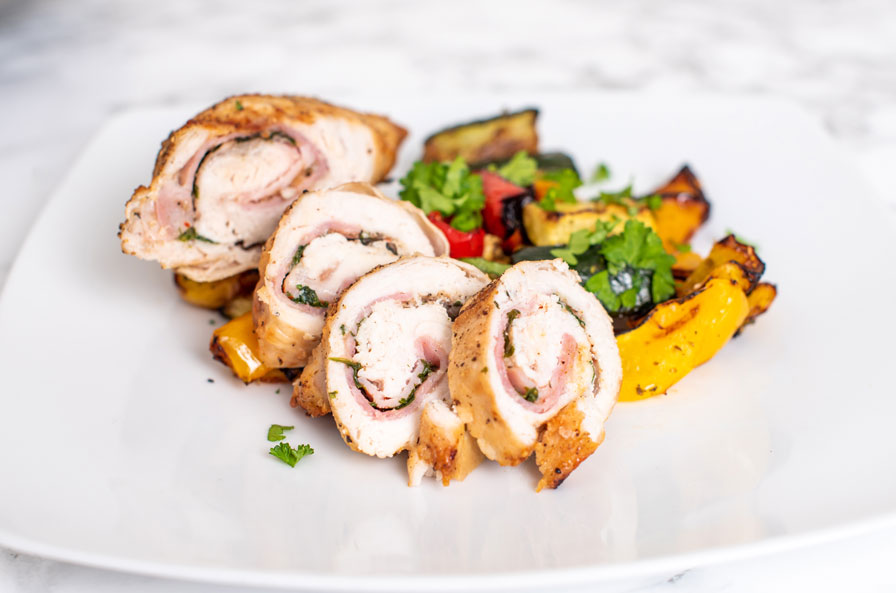Chicken Roulade with Grilled Vegetables