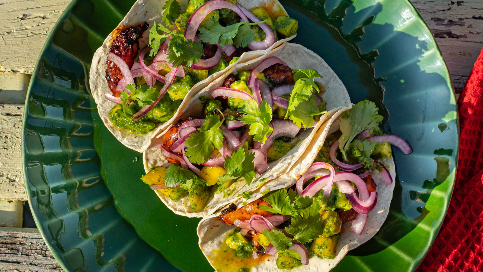 Prawn Tacos with Mango & Coriander Salsa