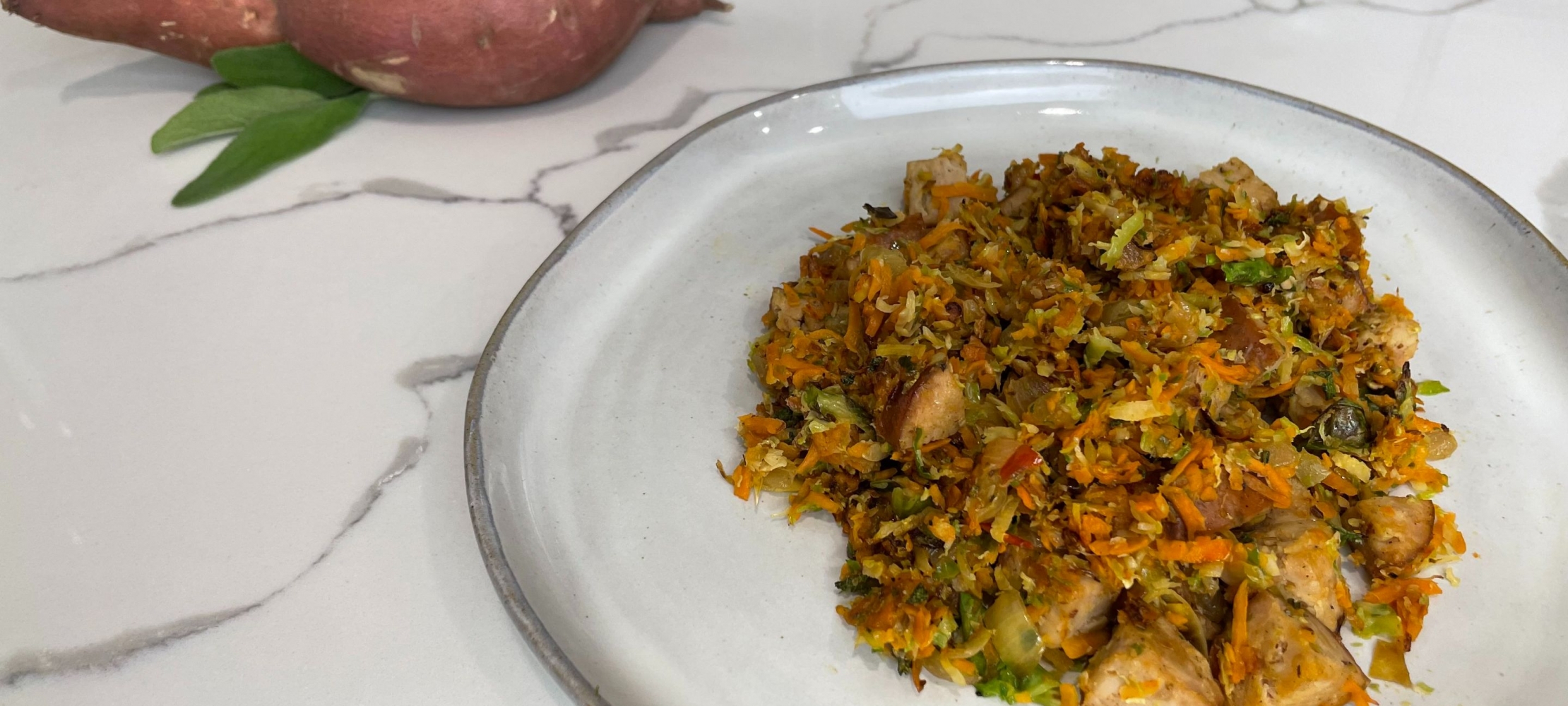 Sweet Potato, Brussel Sprouts, Sage and Sausage Hash