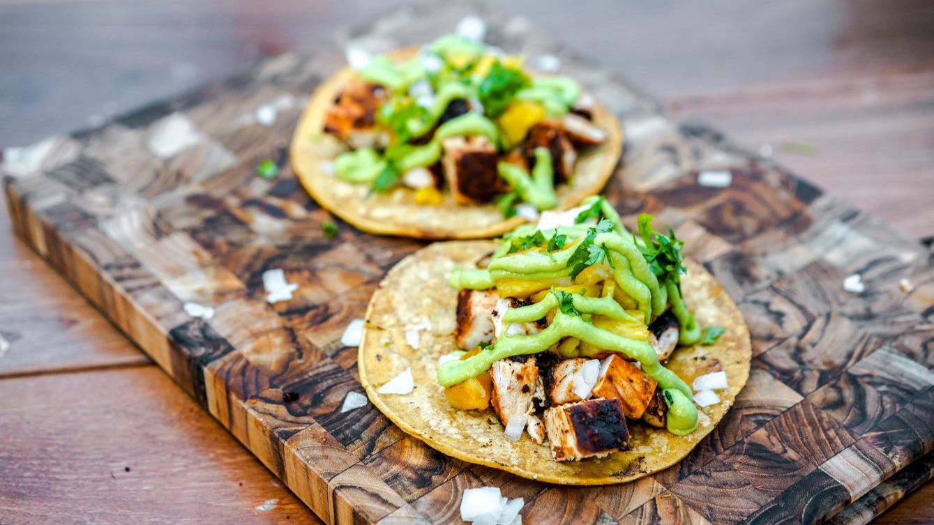 Smoked Chicken and Grilled Pineapple Tacos
