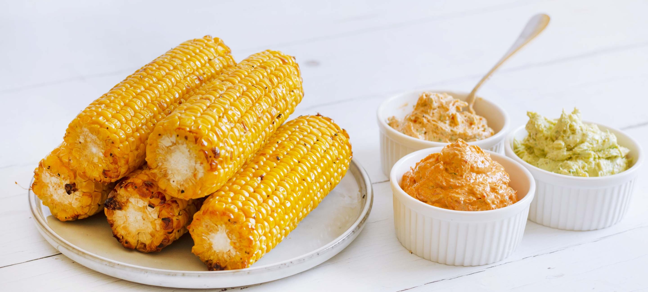 Barbecue Corn on Cob With Flavoured Butters