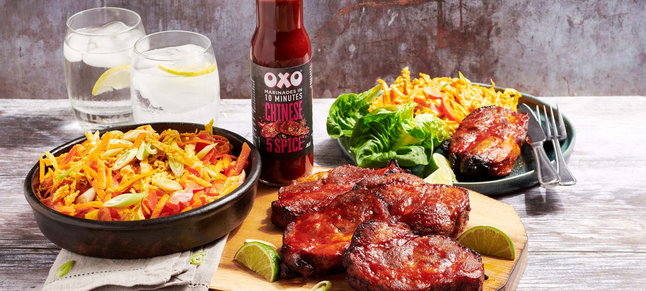 OXO Chinese Pork Steaks with Asian Slaw