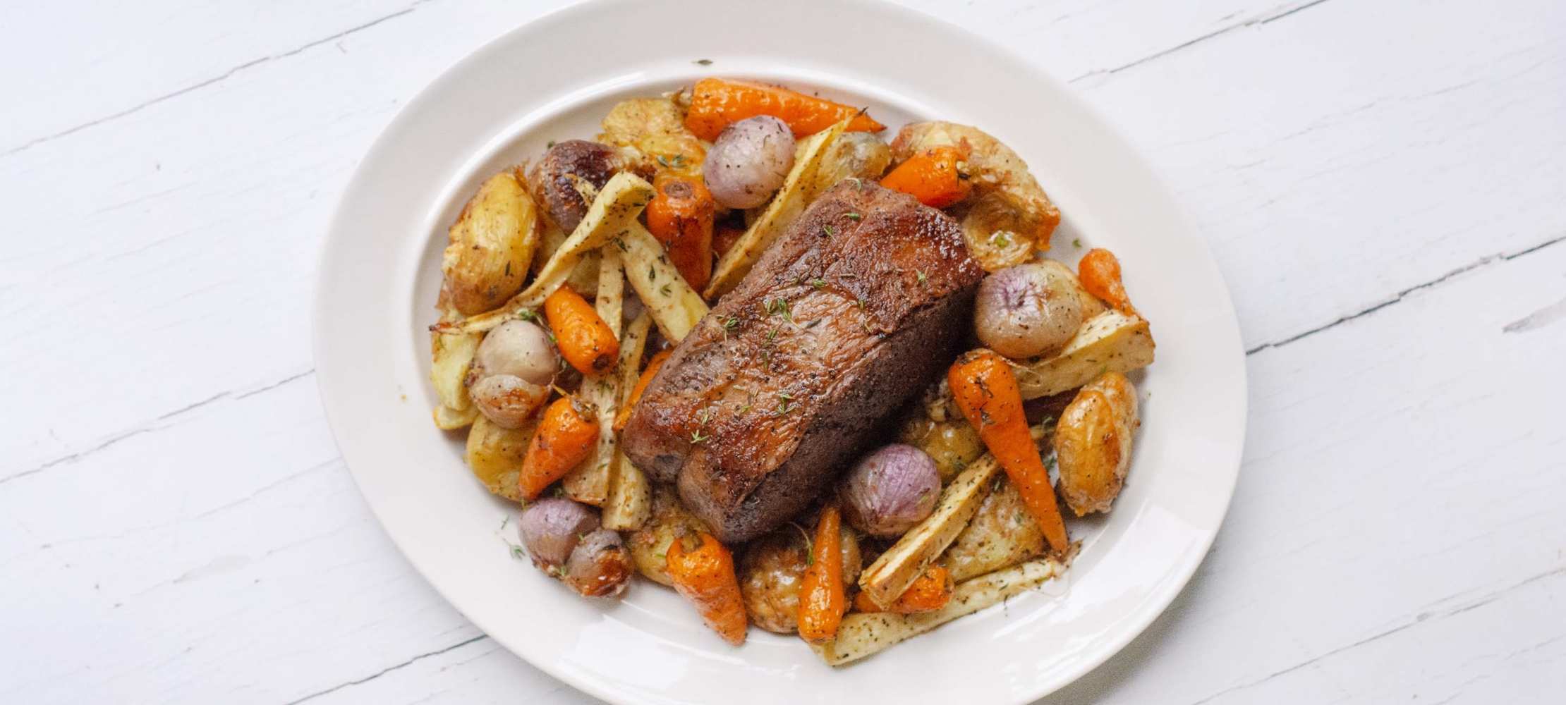 Roast Peppered and Thyme Beef With Crushed Jersey Royal Potatoes