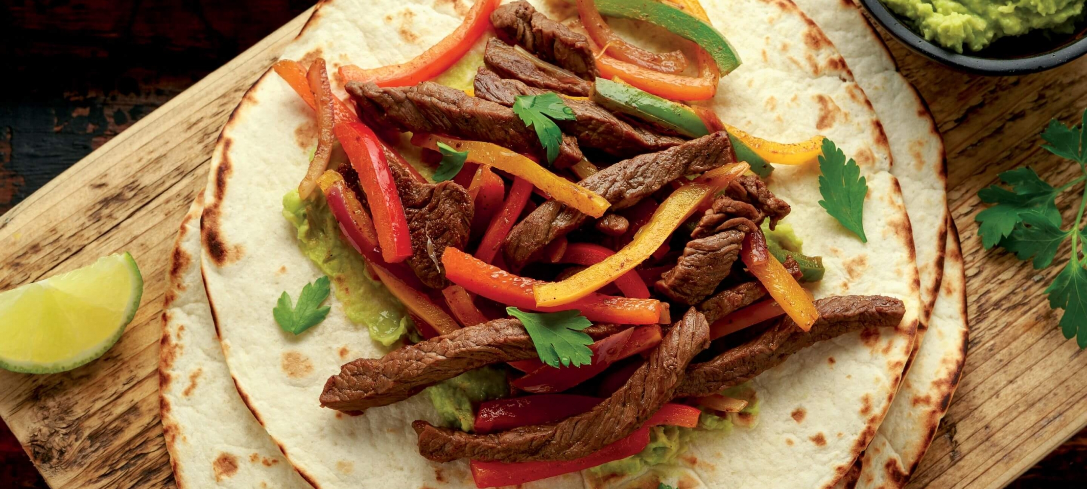 Steak Fajitas and Vegetable Fajitas