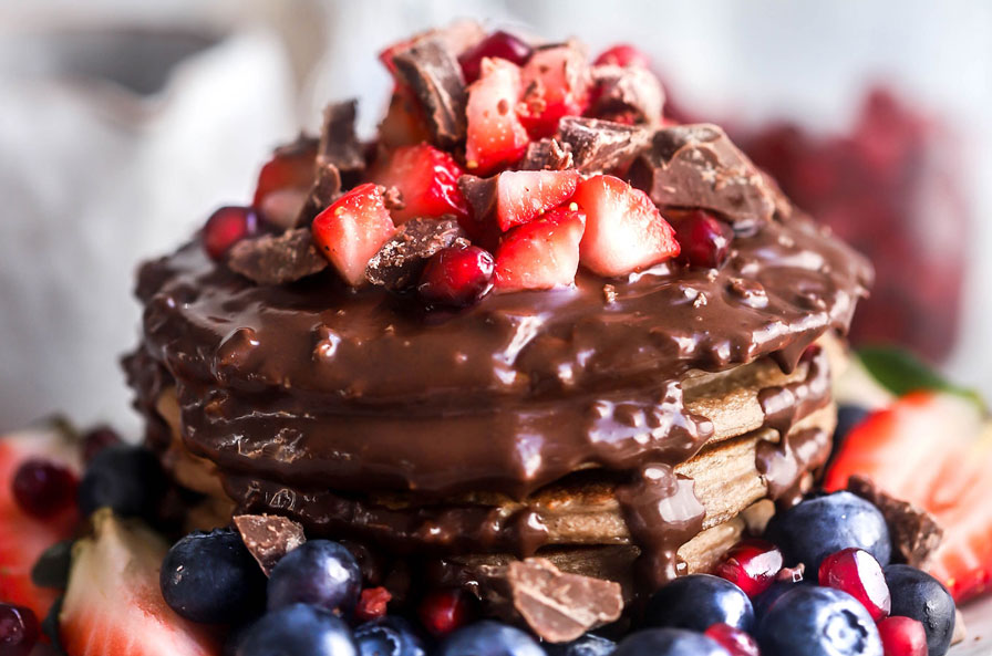 Pomegranate Banana Pancakes –