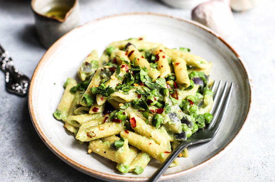 Creamy Pea Penne Pasta