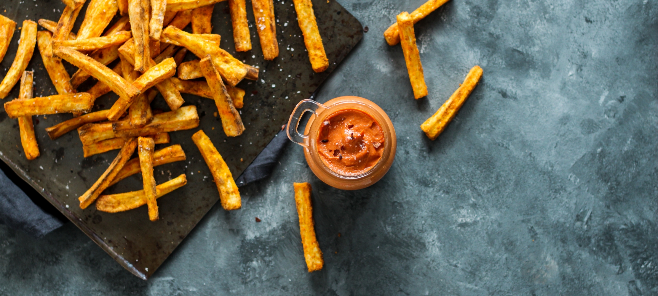 BBQ Tahini Dip with Parsnip Fries –