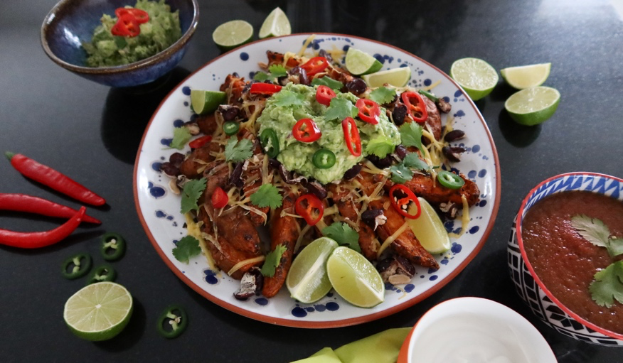 Fully Loaded Sweet Potato Wedges –