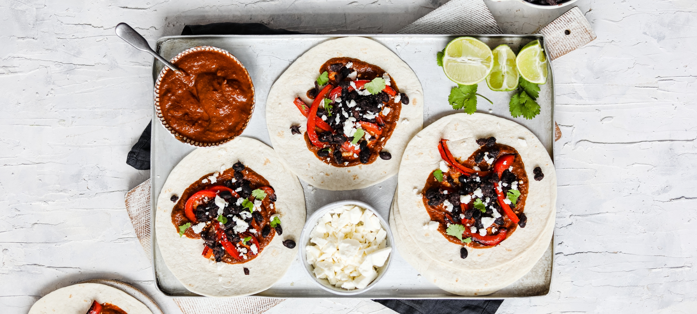 Black Bean Tacos with a Homemade Mole Sauce –