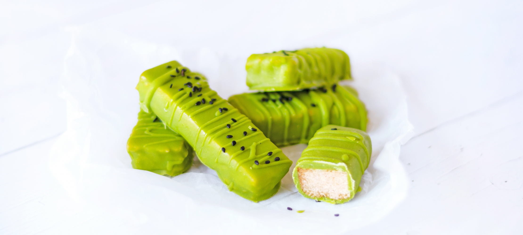 Matcha Chocolate Dipped Ginger Miso Shortbread –
