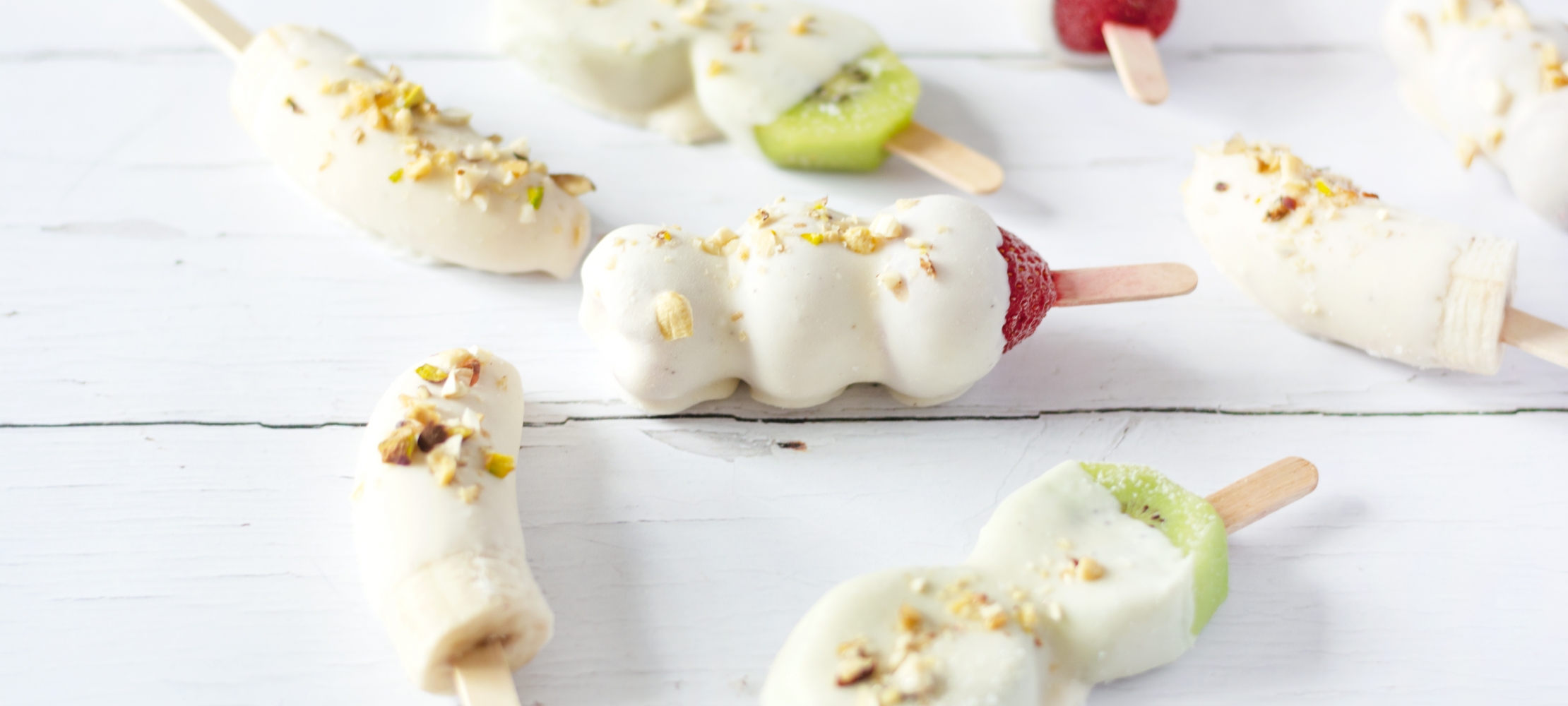 Yogurt Dipped Fruit Lollies