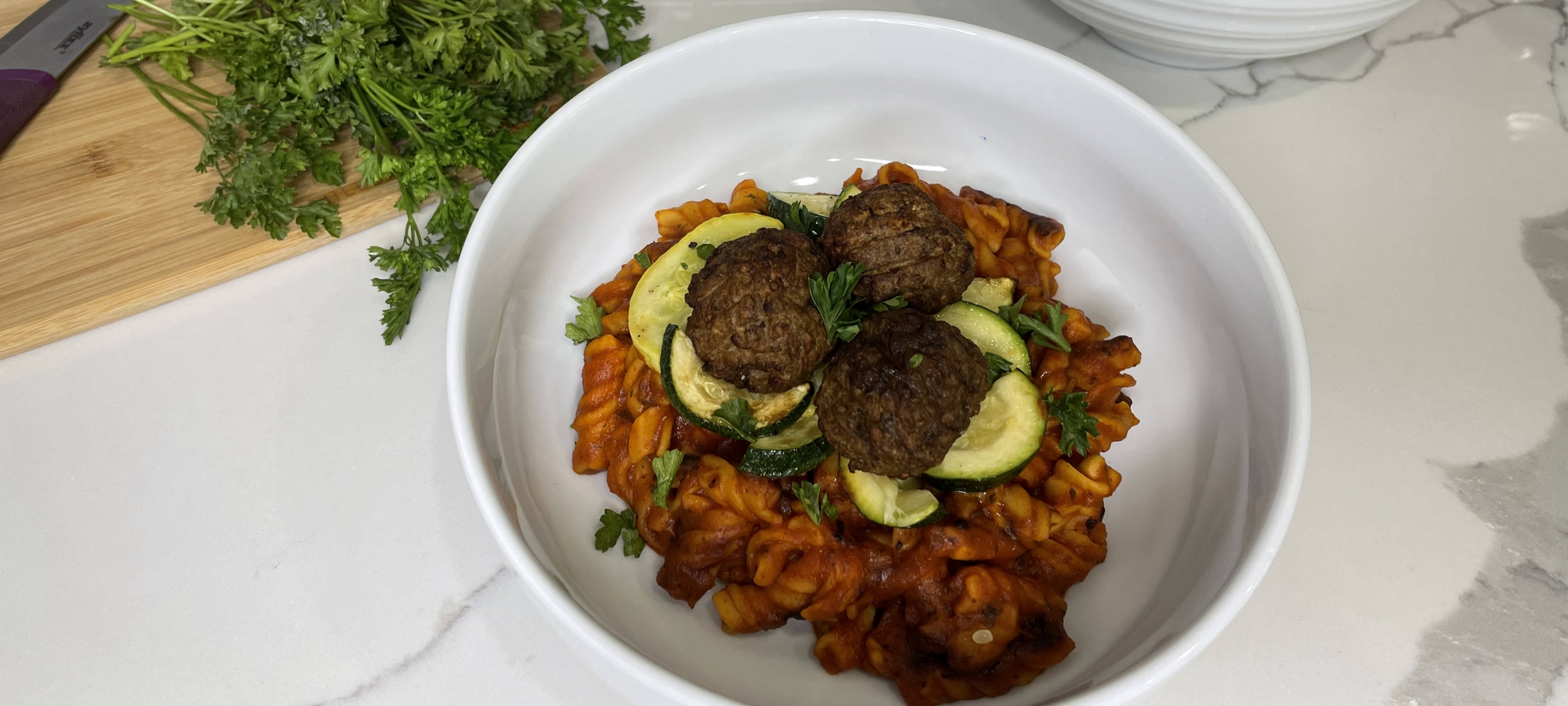 PlantBased Chickpea Pasta & Meatballs