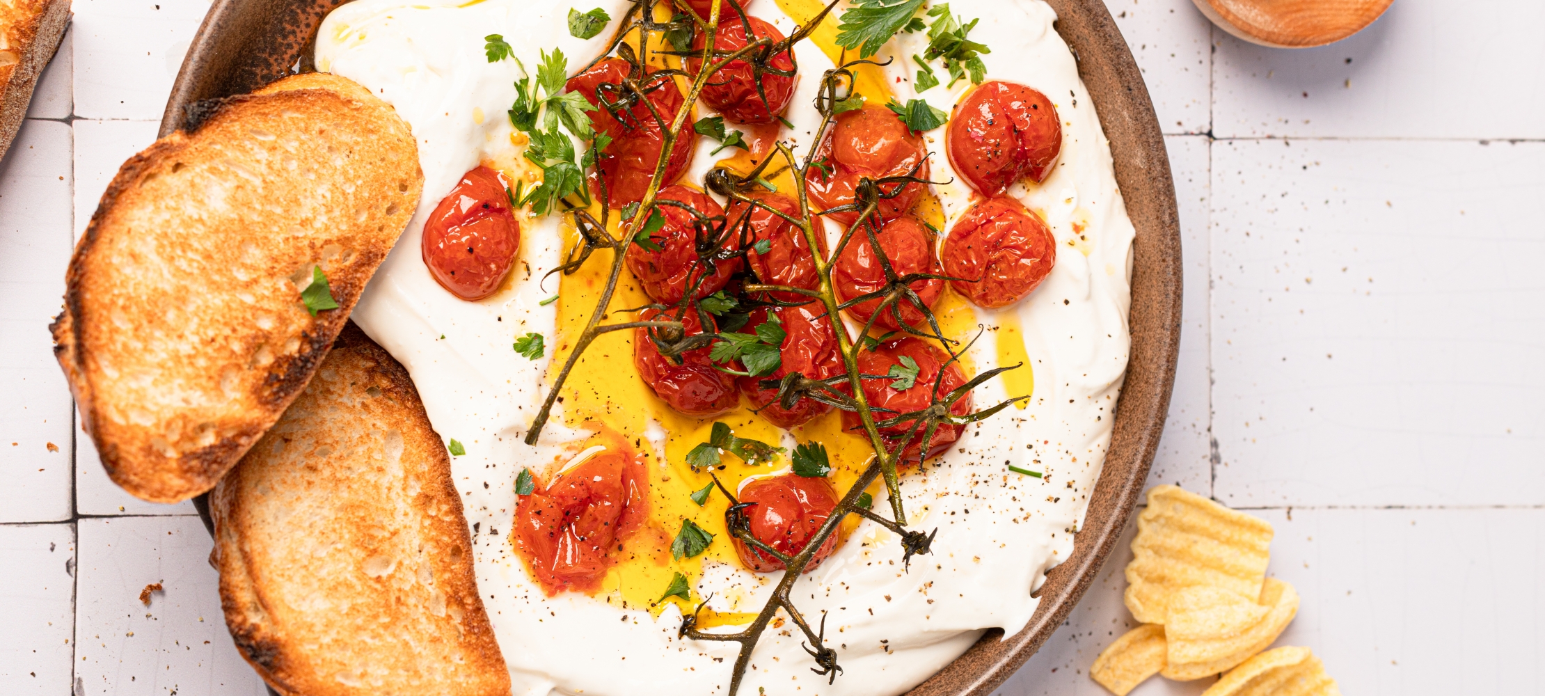 Whipped Feta Dip with Roasted Tomatoes –