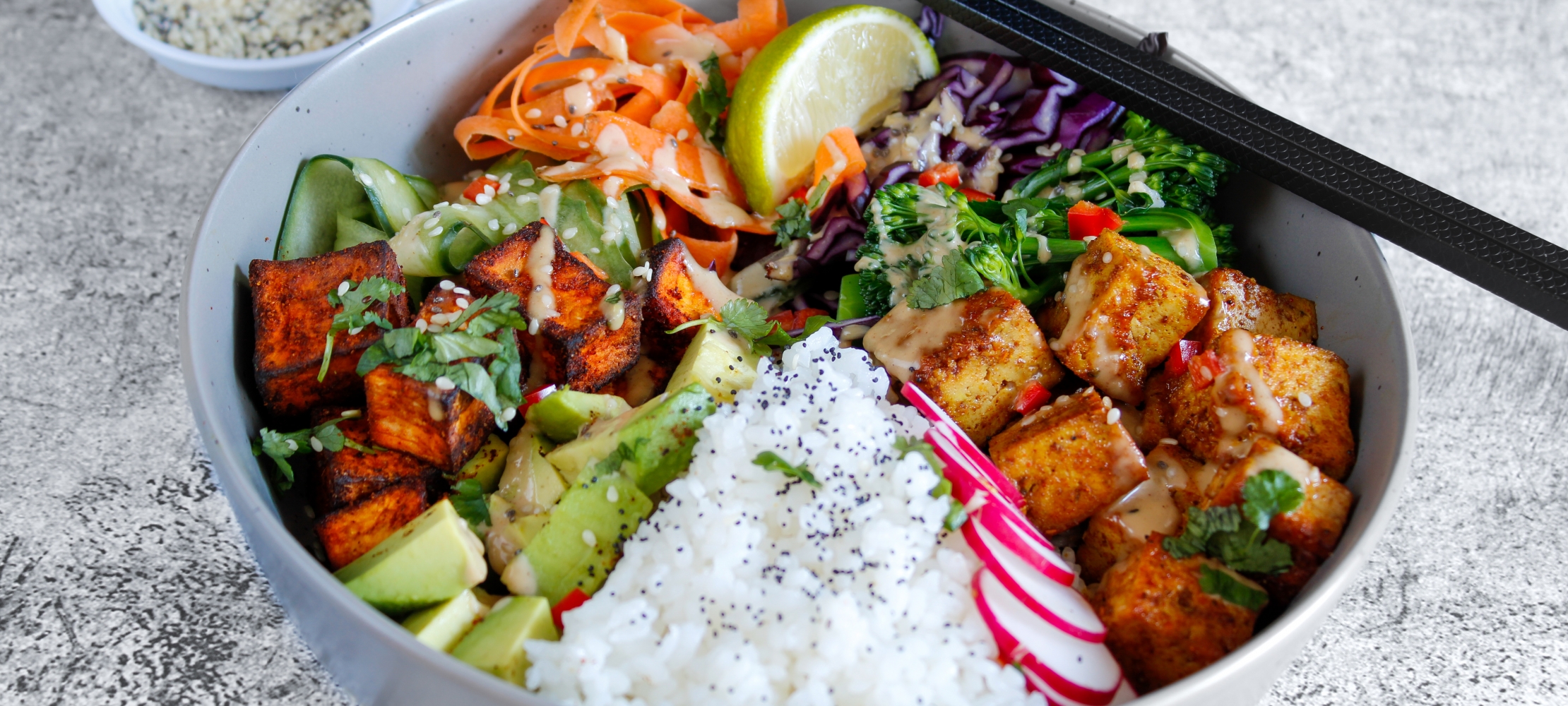 Tofu Nourish Bowl with Peanut Sauce