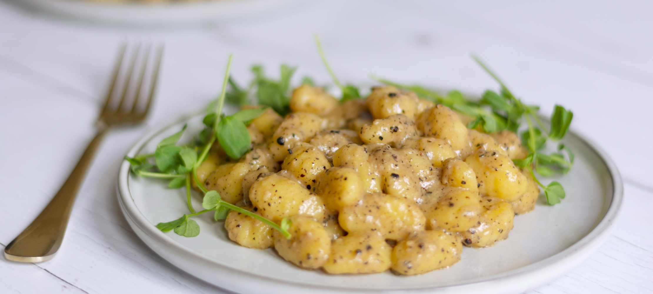 GlutenFree Gnocchi Cacio e Pepe (black pepper gnocchi)