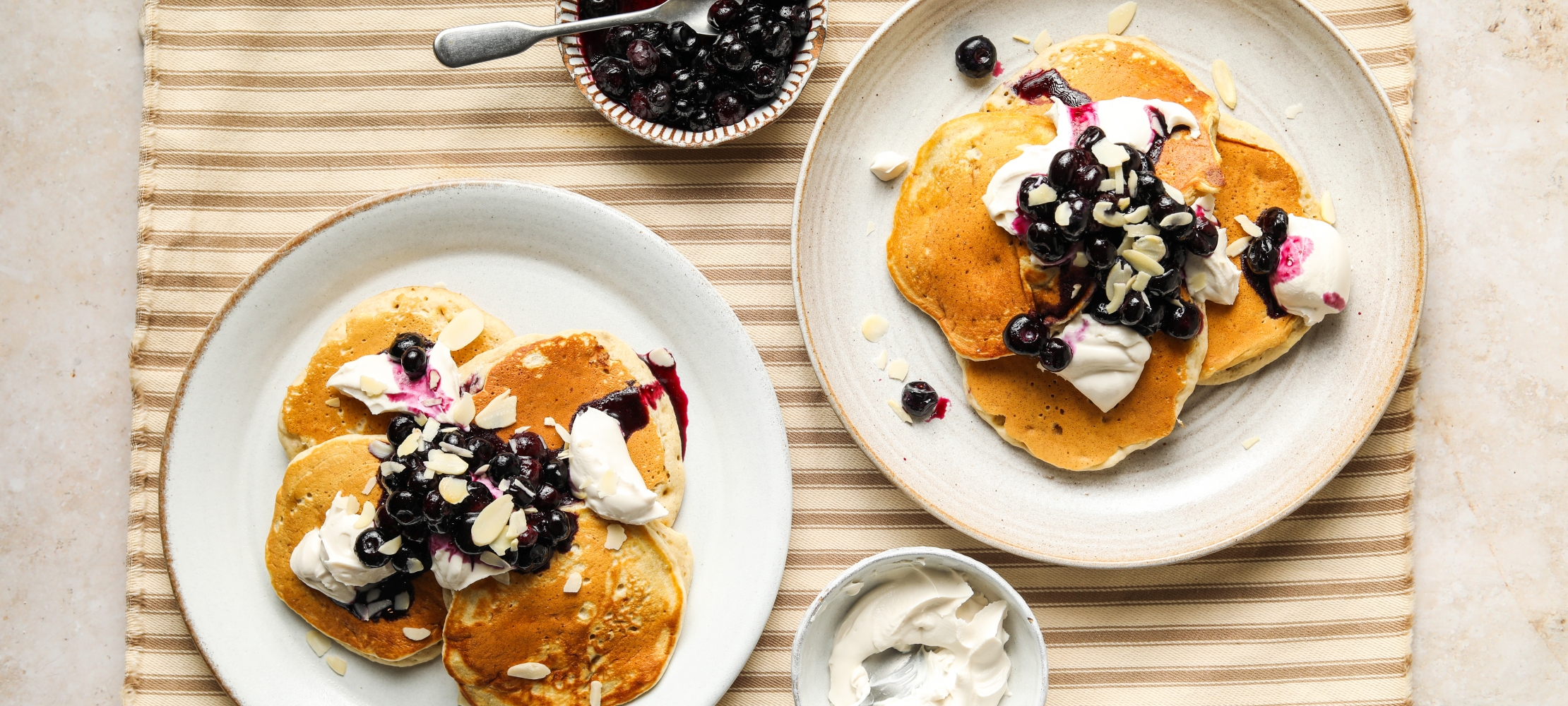 Blueberry and Cream ‘Cheese’ Vegan Pancakes –