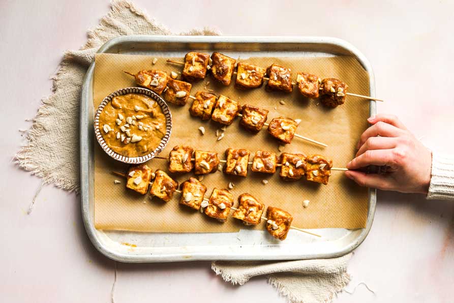 Satay Tofu Skewers –