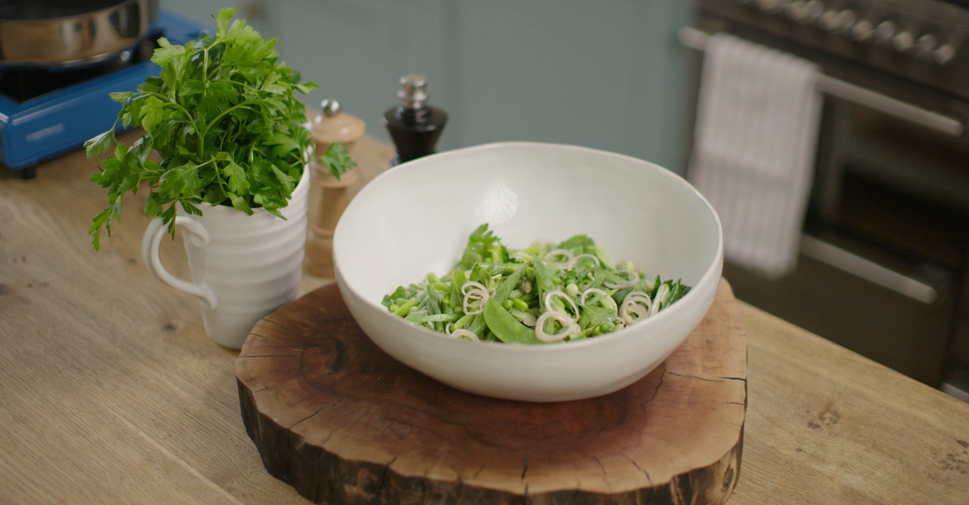 Spring Salad with Mustard Dressing –