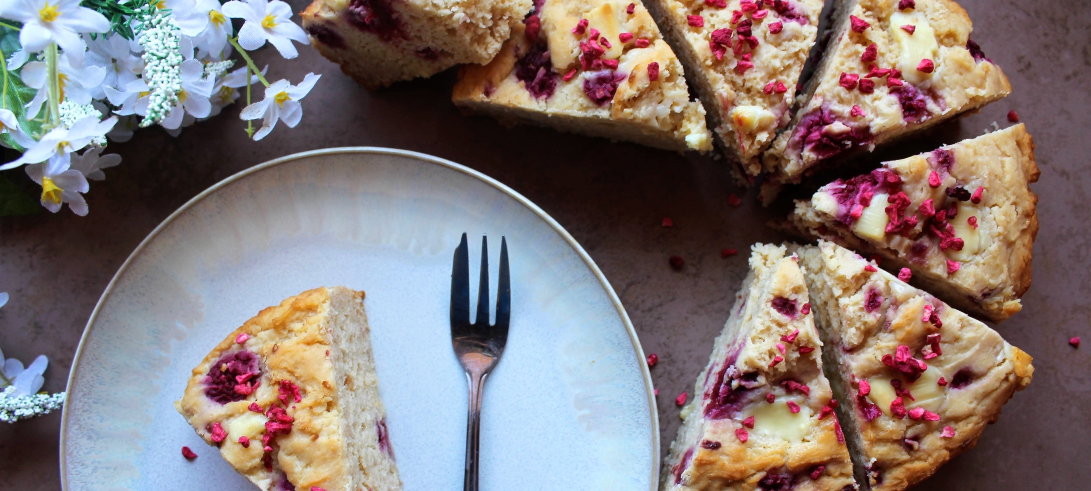 Raspberry & White Chocolate Cake –