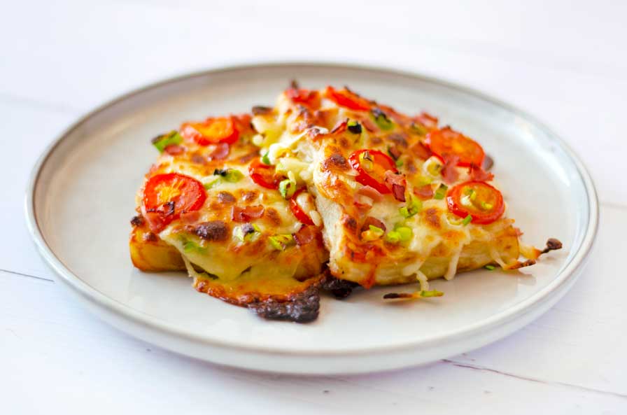 Loaded Potato Waffles –