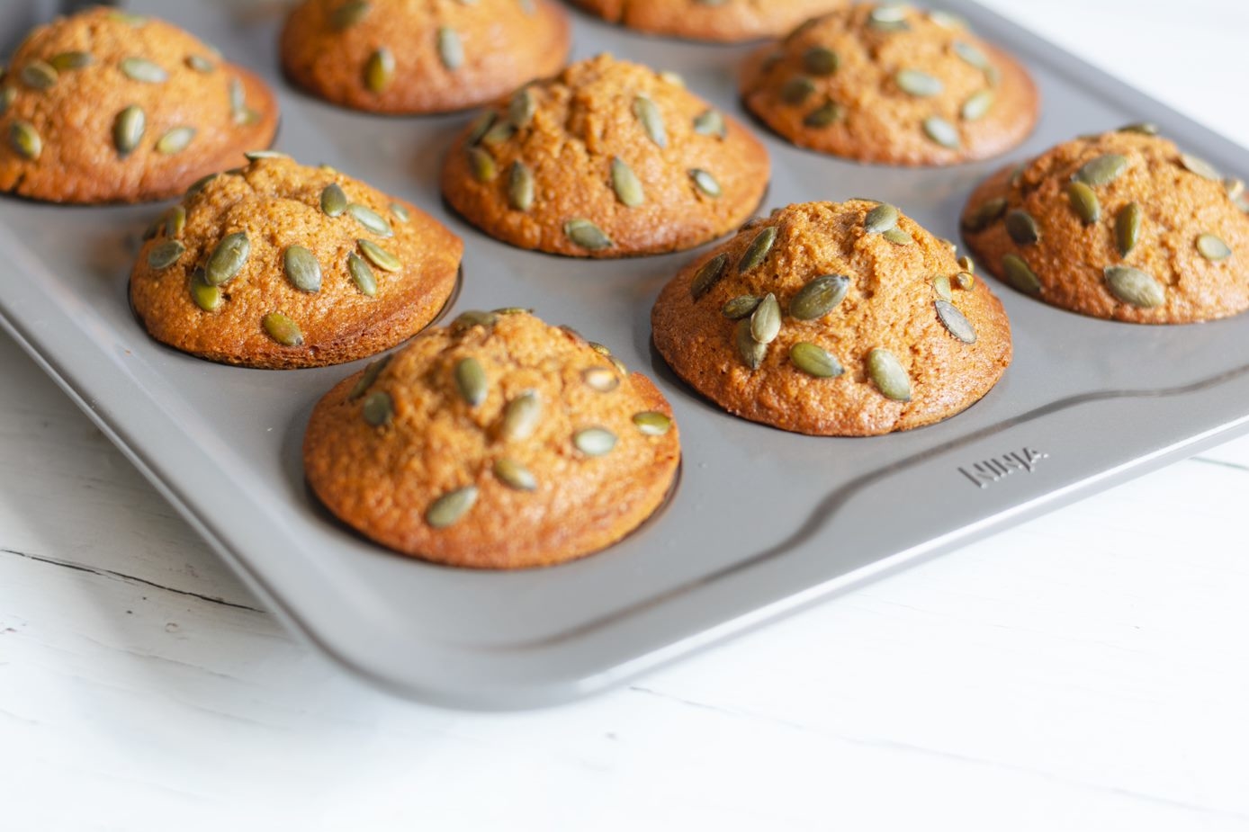Banana and Pumpkin Seed Muffins –