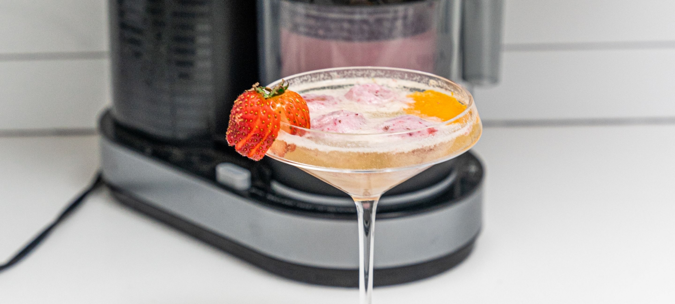 Strawberry Sorbet Champagne Float