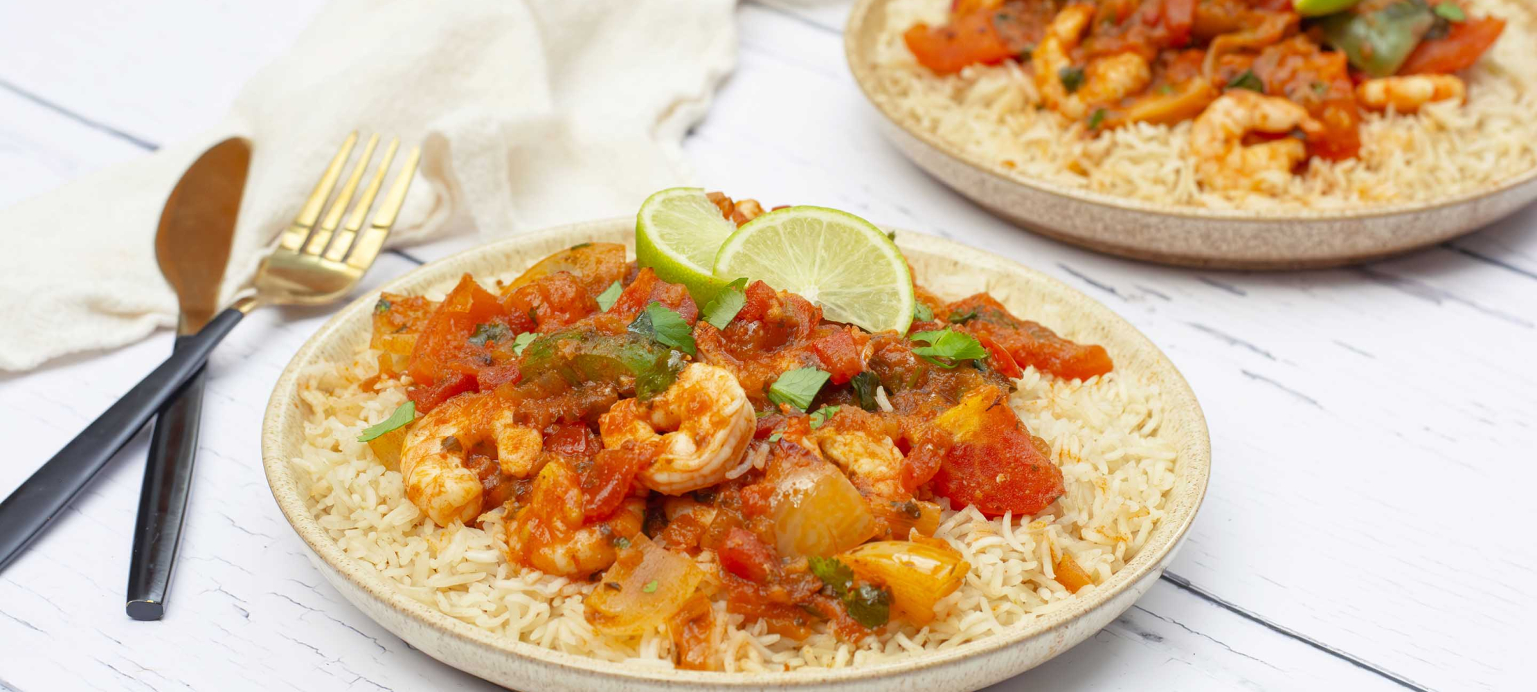 King Prawn Bhuna with Basmati Rice  –