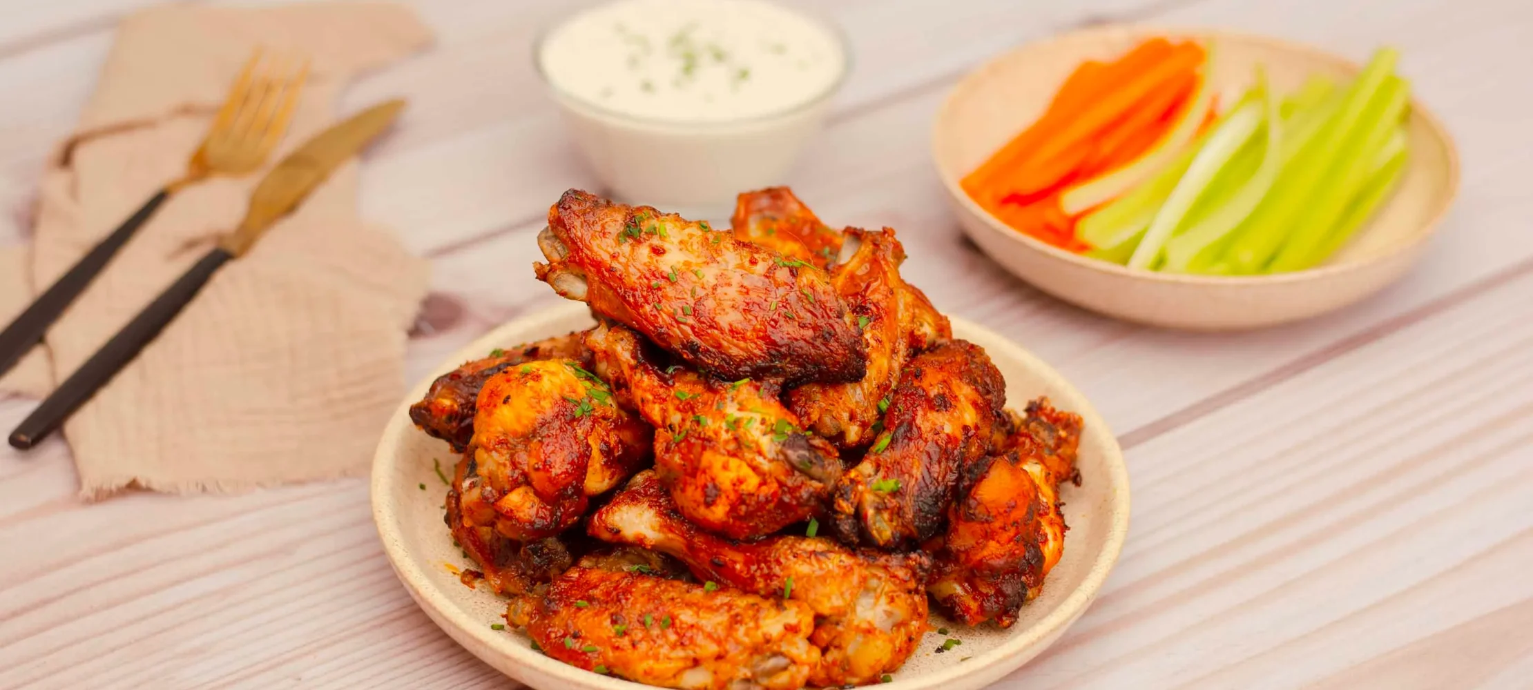 Spicy Chicken Wings With Blue Cheese Dip –
