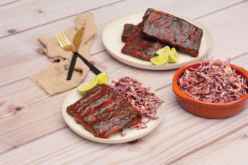 Baby Back Ribs With Chilli Lime Coleslaw